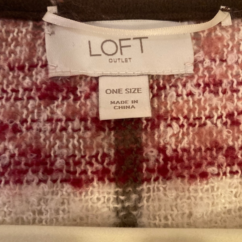 Ann Taylor LOFT Pink Plaid Wrap Sweater